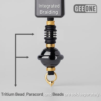 EDC Paracord Braiding Service – GEEOne | Atwood 550 Rope Titanium Tritium Bead Sterling Silver Kit