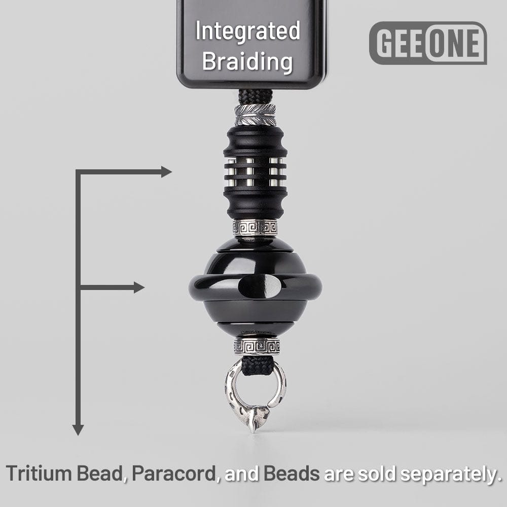 EDC Paracord Braiding Service – GEEOne | Atwood 550 Rope Titanium Tritium Bead Sterling Silver Kit