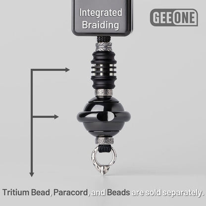 EDC Paracord Braiding Service – GEEOne | Atwood 550 Rope Titanium Tritium Bead Sterling Silver Kit