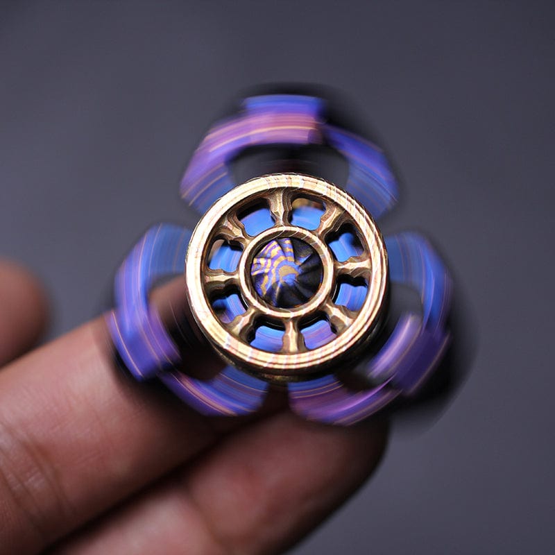 Spinning Top – Chimago Exorcism | Stainless Steel Copper Zirconium Damascus EDC Spinner