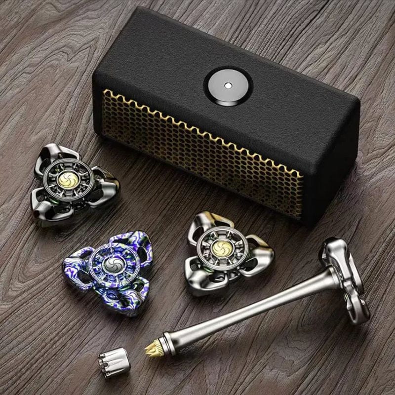 Spinning Top – Chimago Exorcism | Stainless Steel Copper Zirconium Damascus EDC Spinner