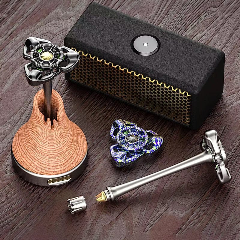 Spinning Top – Chimago Exorcism | Stainless Steel Copper Zirconium Damascus EDC Spinner