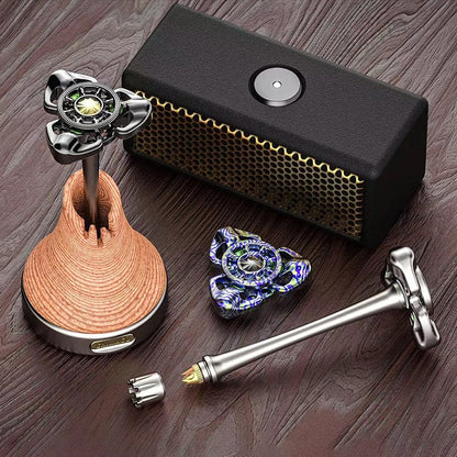 Spinning Top – Chimago Exorcism | Stainless Steel Copper Zirconium Damascus EDC Spinner