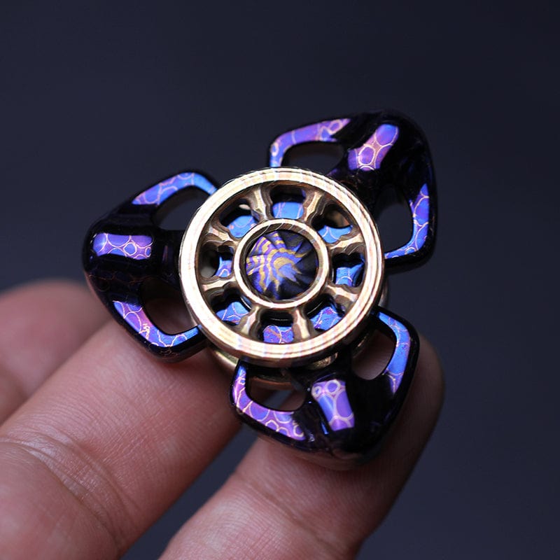 Spinning Top – Chimago Exorcism | Stainless Steel Copper Zirconium Damascus EDC Spinner