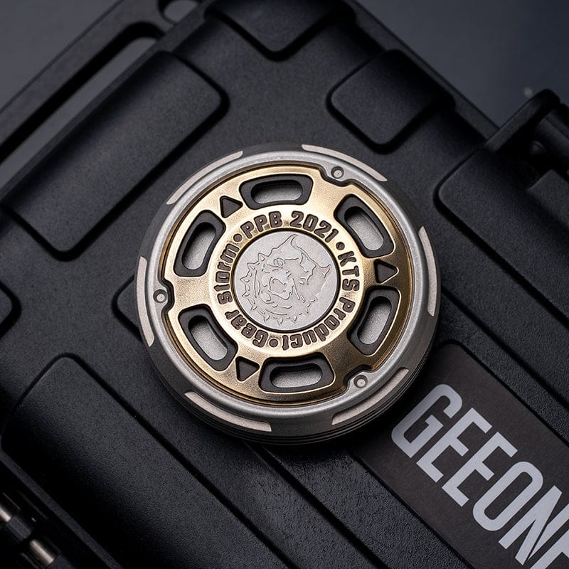 Tactile Coin – GEEOne Gear Storm | Stainless Steel Brass Titanium Zirconium Haptic EDC Coin