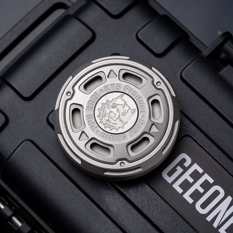 Tactile Coin – GEEOne Gear Storm | Stainless Steel Brass Titanium Zirconium Haptic EDC Coin