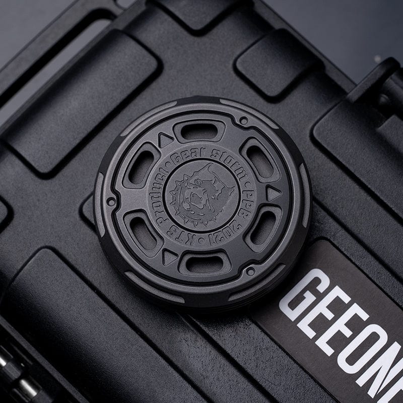 Tactile Coin – GEEOne Gear Storm | Stainless Steel Brass Titanium Zirconium Haptic EDC Coin