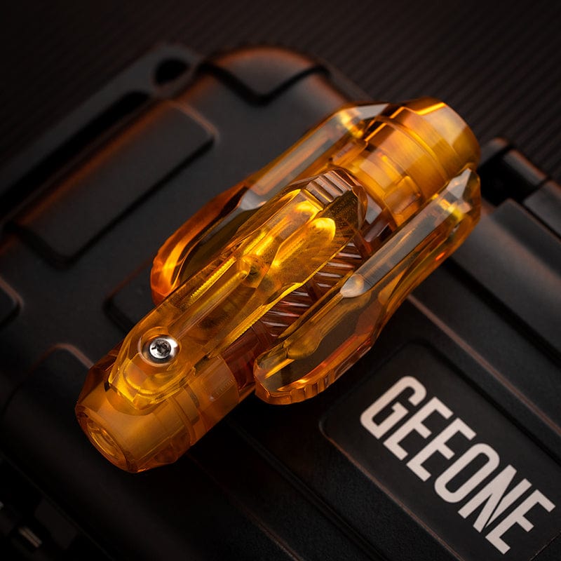 Mechanical Slider – GEEOne Lazer | Titanium Stainless Steel PEI Superconductor EDC Push Slider