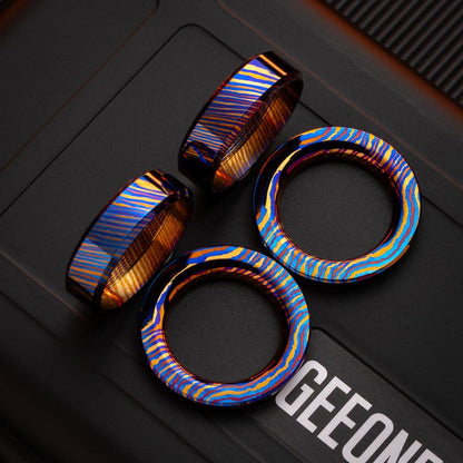 Fidget Slider EDC – GoBiggeR Sinian | Titanium Zirconium Gold Steel Premium Push Slider