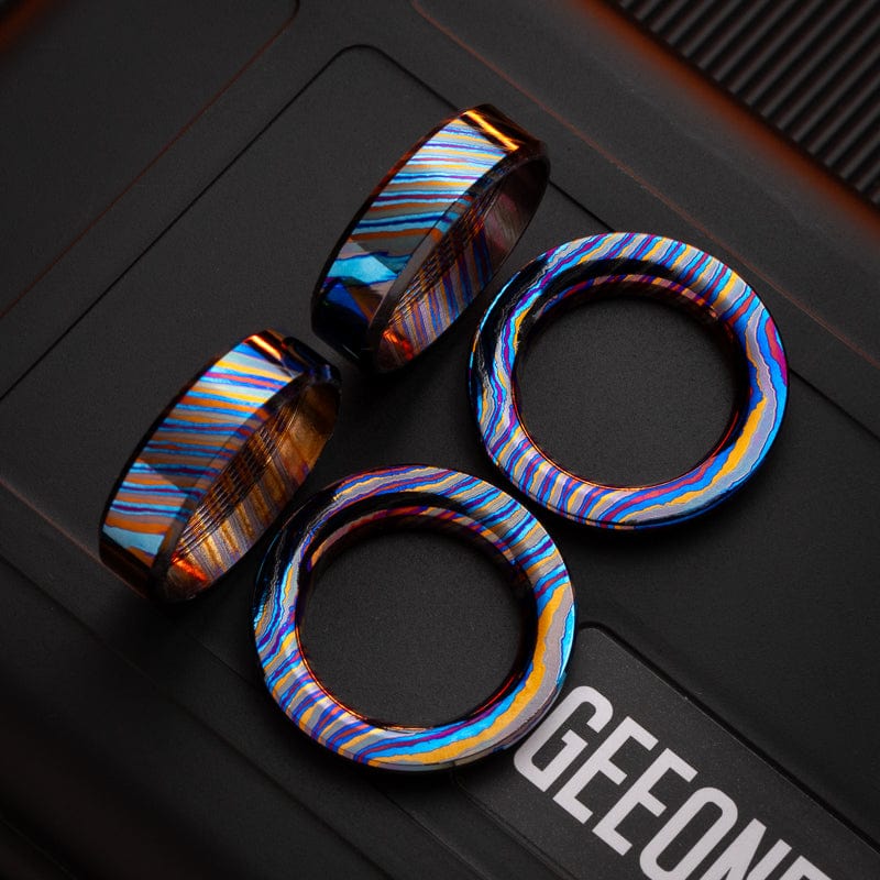 Fidget Slider EDC – GoBiggeR Sinian | Titanium Zirconium Gold Steel Premium Push Slider