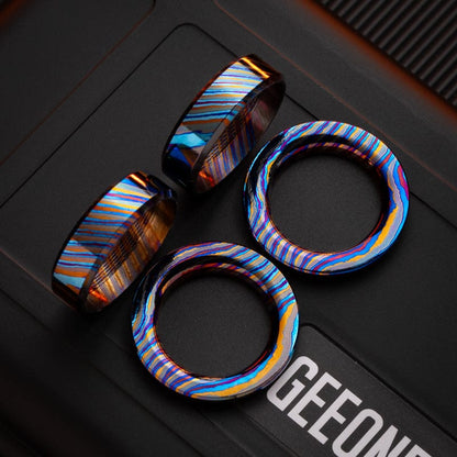 Fidget Slider EDC – GoBiggeR Sinian | Titanium Zirconium Gold Steel Premium Push Slider