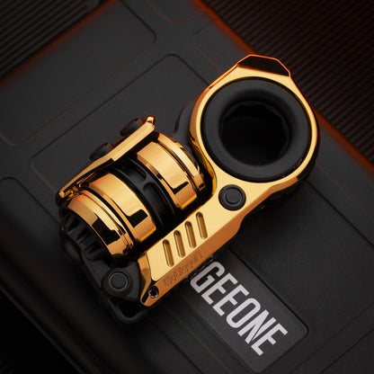 Fidget Slider EDC – GoBiggeR Sinian | Titanium Zirconium Gold Steel Premium Push Slider
