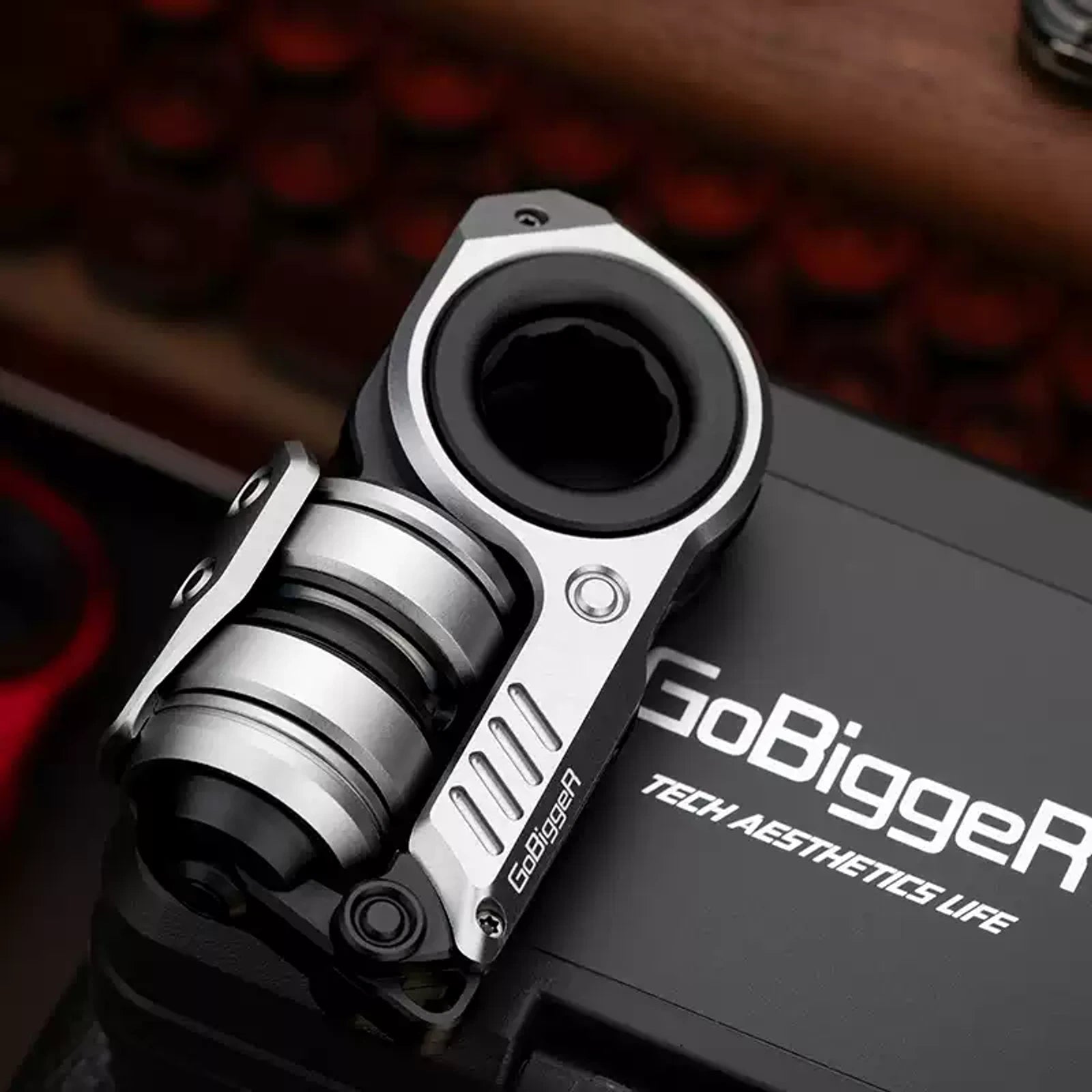 Aurora metal EDC fidget toy front control layout