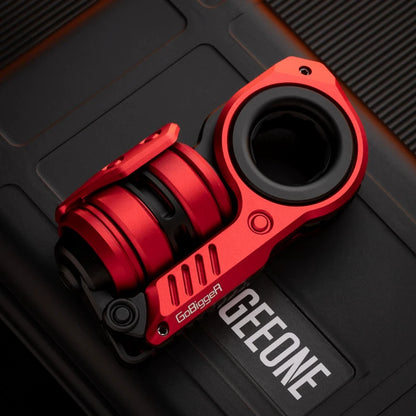 Red and black GoBiggeR Aurora metal EDC fidget toy variant