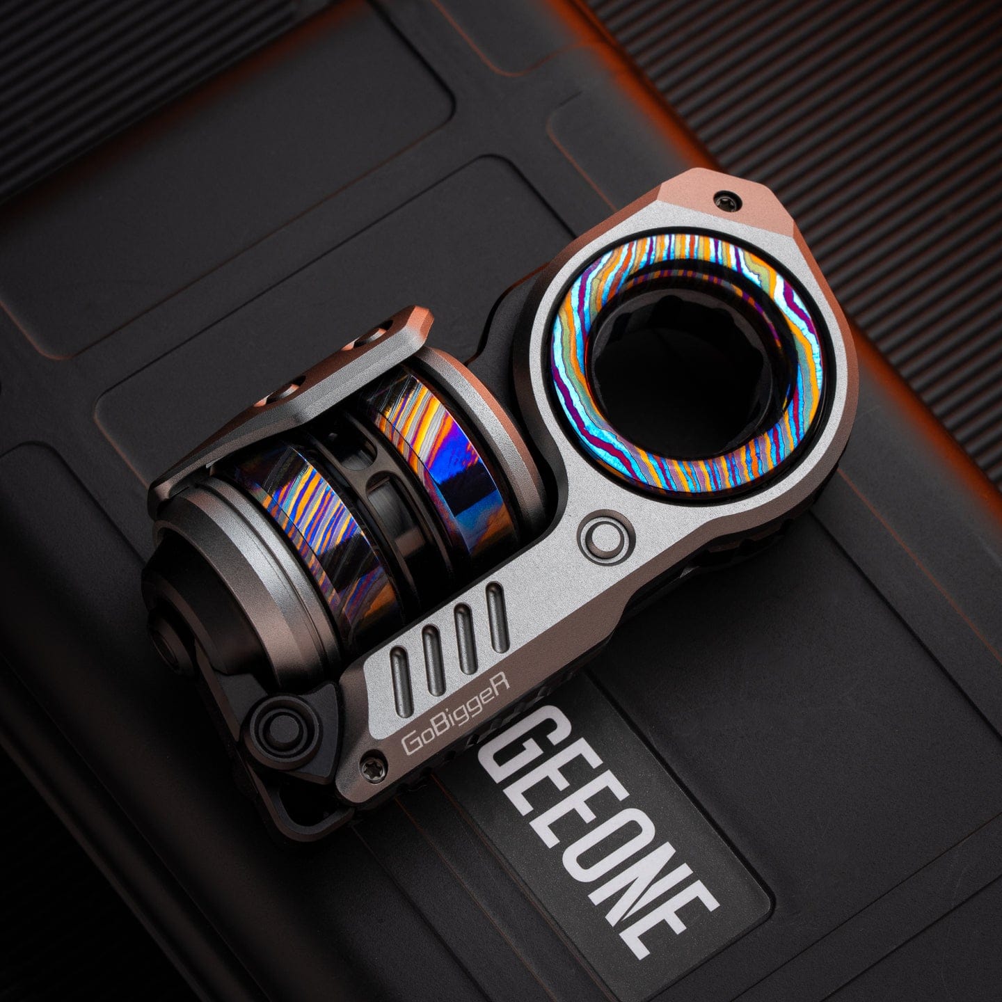 Fidget Slider EDC – GoBiggeR Sinian Lite | Aluminum Titanium Zirconium Mokuti Push Slider