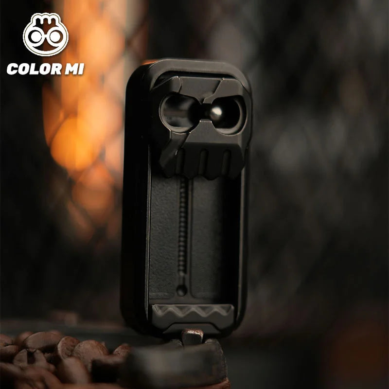 Skull fidget slider - Black-Coated Titanium Alloy