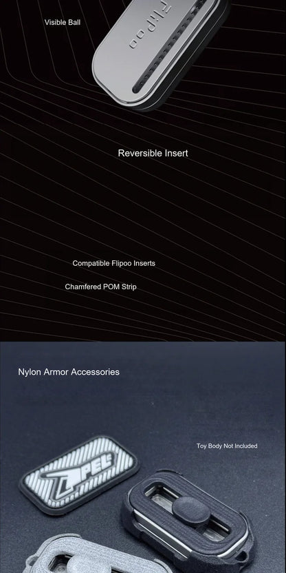 PEL Flipoo reversible insert and separately sold nylon armor demonstrations; toy body not included with armor