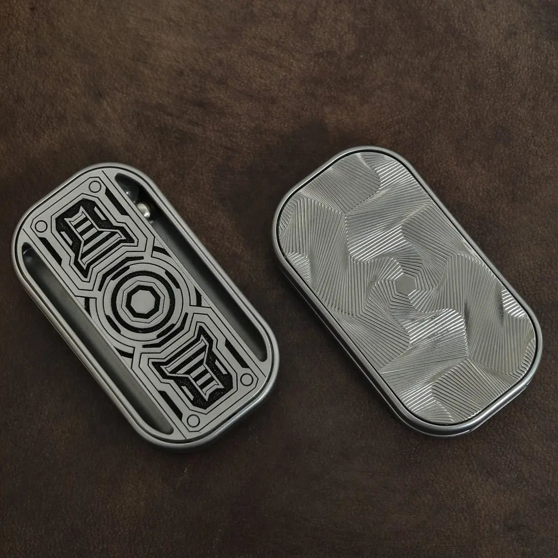 Open stainless-steel Flipoo showing its inner structure