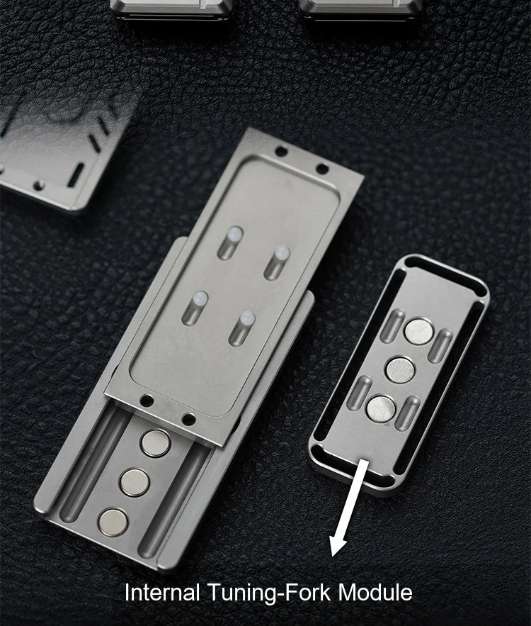 Opened standard Agile slider showing its internal tuning-fork module