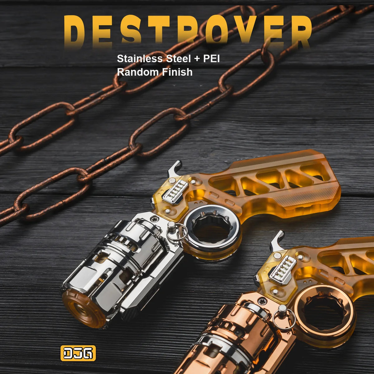 Steel and PEI Destroyer finish examples shown together