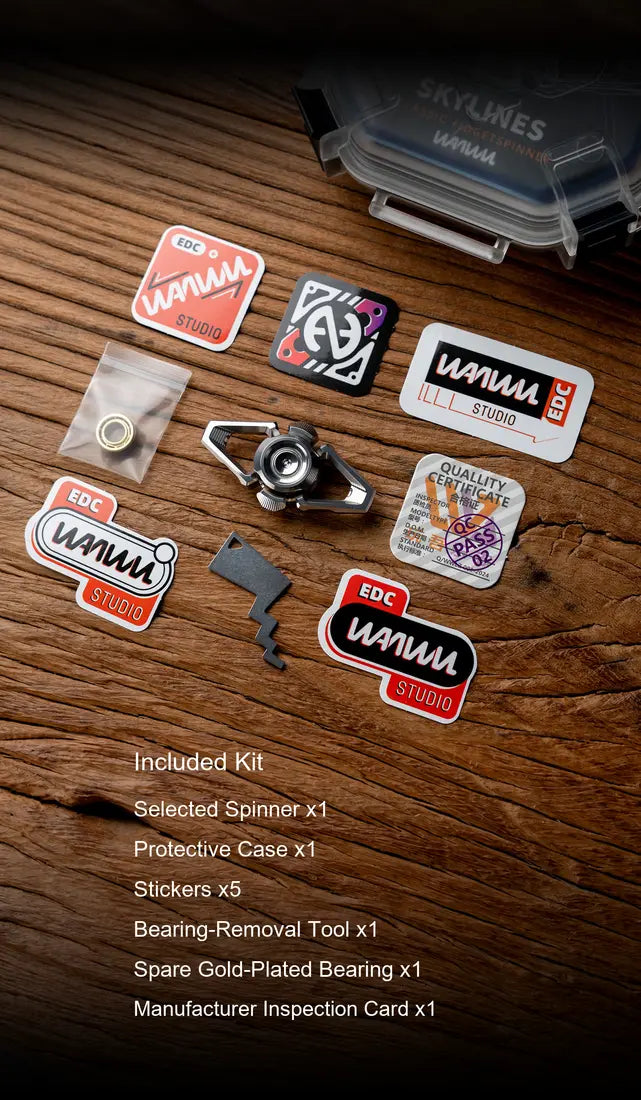 Skylines spinner case and included kit items