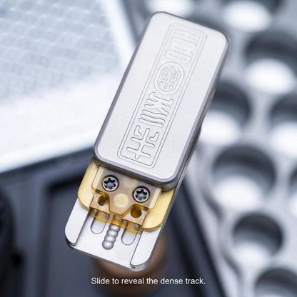 Joyful Companion titanium and PEI slider shown open