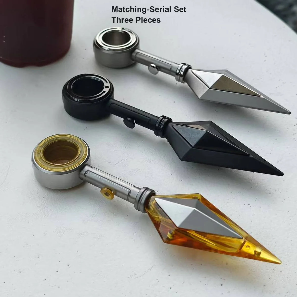 NAJA — Matching-Serial Three-Piece Set - Steel/PEI + Natural Titanium + Black Titanium
