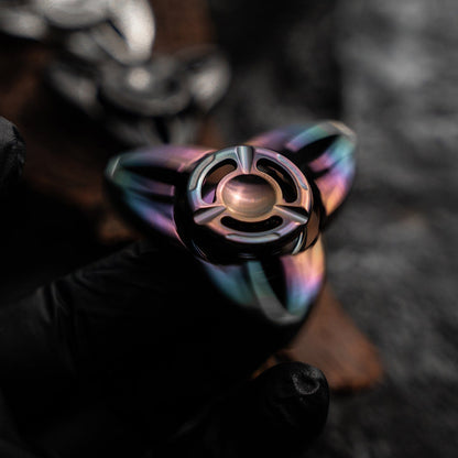 Fidget Spinner EDC – HE EDC Shadow Spinner | Titanium Zirconium Brass Copper Precision Spinner