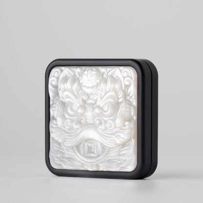 Fidget Slider EDC – LAUTIE Square Slider | Zirconium Titanium PEEK Mother of Pearl Push Slider