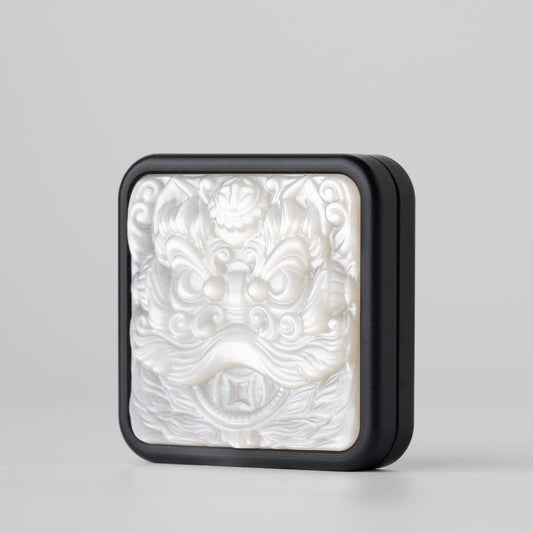 Fidget Slider EDC – LAUTIE Square Slider | Zirconium Titanium PEEK Mother of Pearl Push Slider