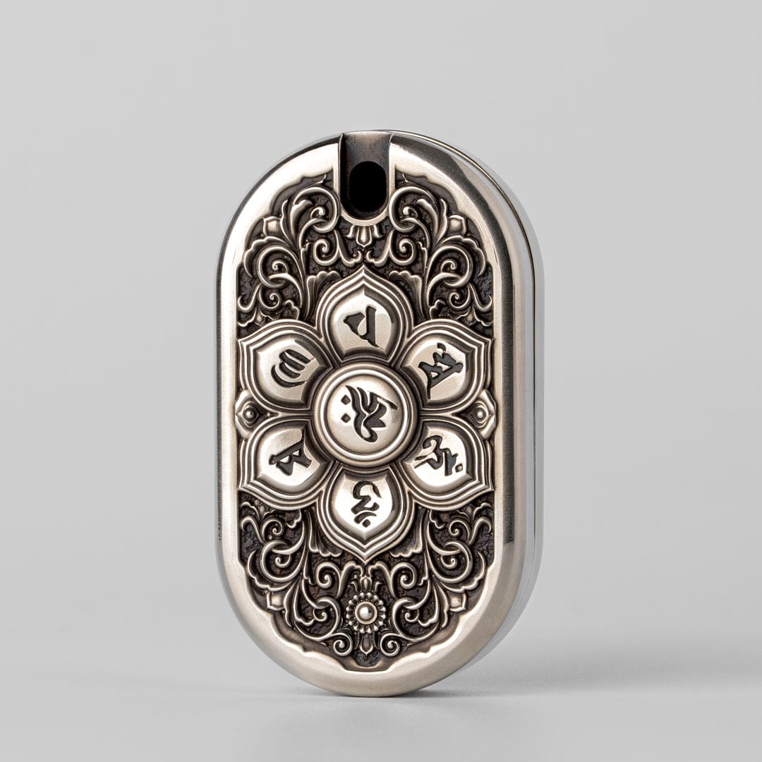 Fidget Slider EDC – Magic Art Roc Slider | Titanium Brass Cupronickel Engraved Push Slider