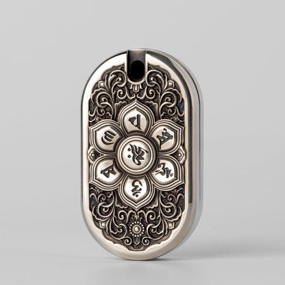 Fidget Slider EDC – Magic Art Roc Slider | Titanium Brass Cupronickel Engraved Push Slider