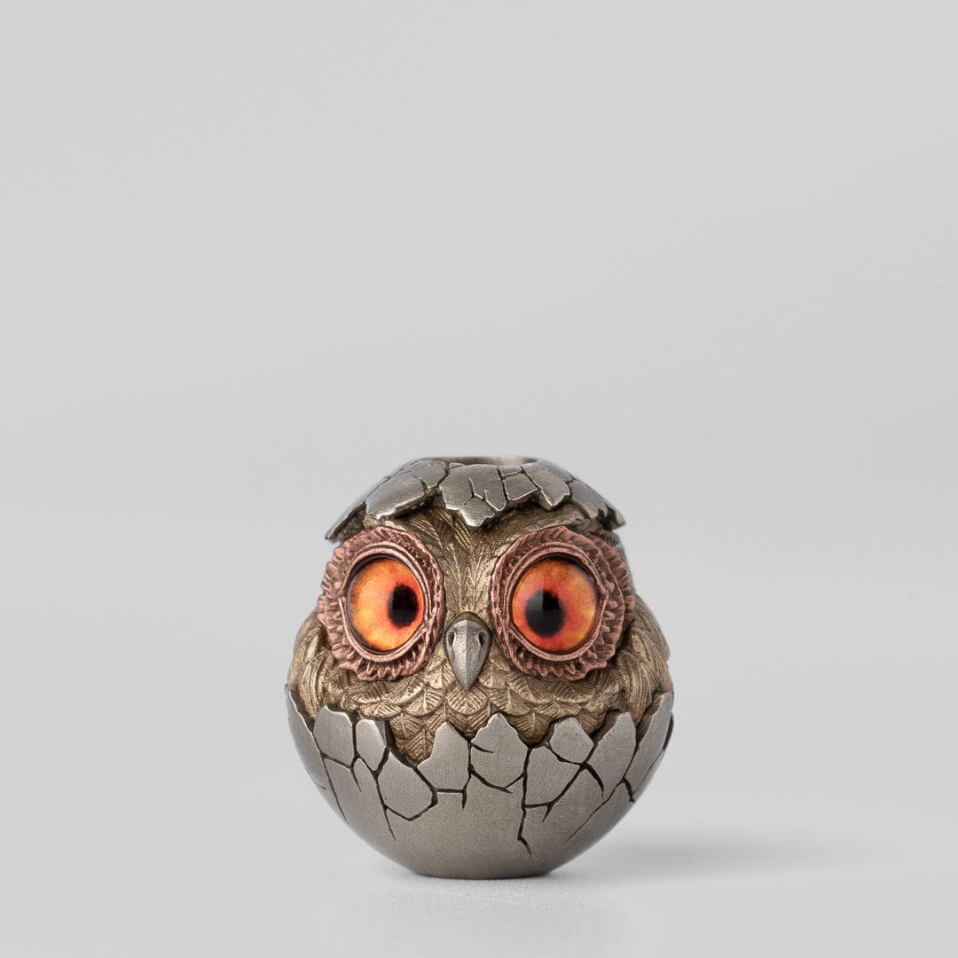 Knife Bead – LY EDC Owl Eggshell Lanyard Bead | Brass 925 Silver Cupronickel EDC Pendant