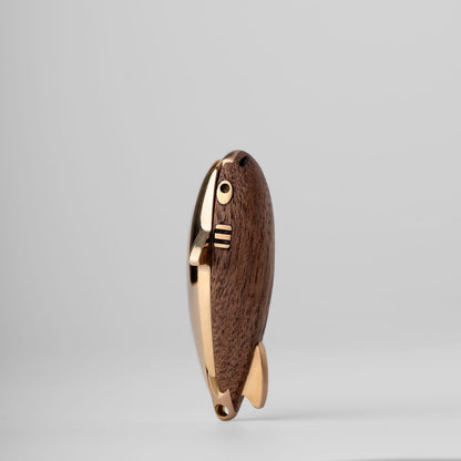Gyroscope Toy – HF EDC Red Bean Shark | Walnut Ebony Rosewood Brass EDC Spinner