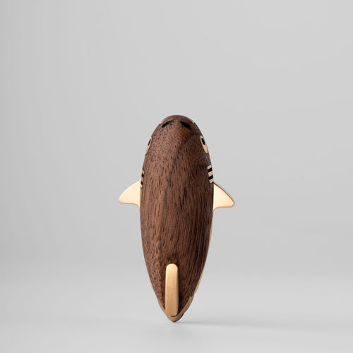 Gyroscope Toy – HF EDC Red Bean Shark | Walnut Ebony Rosewood Brass EDC Spinner