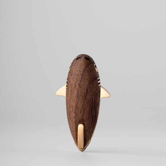 Gyroscope Toy – HF EDC Red Bean Shark | Walnut Ebony Rosewood Brass EDC Spinner