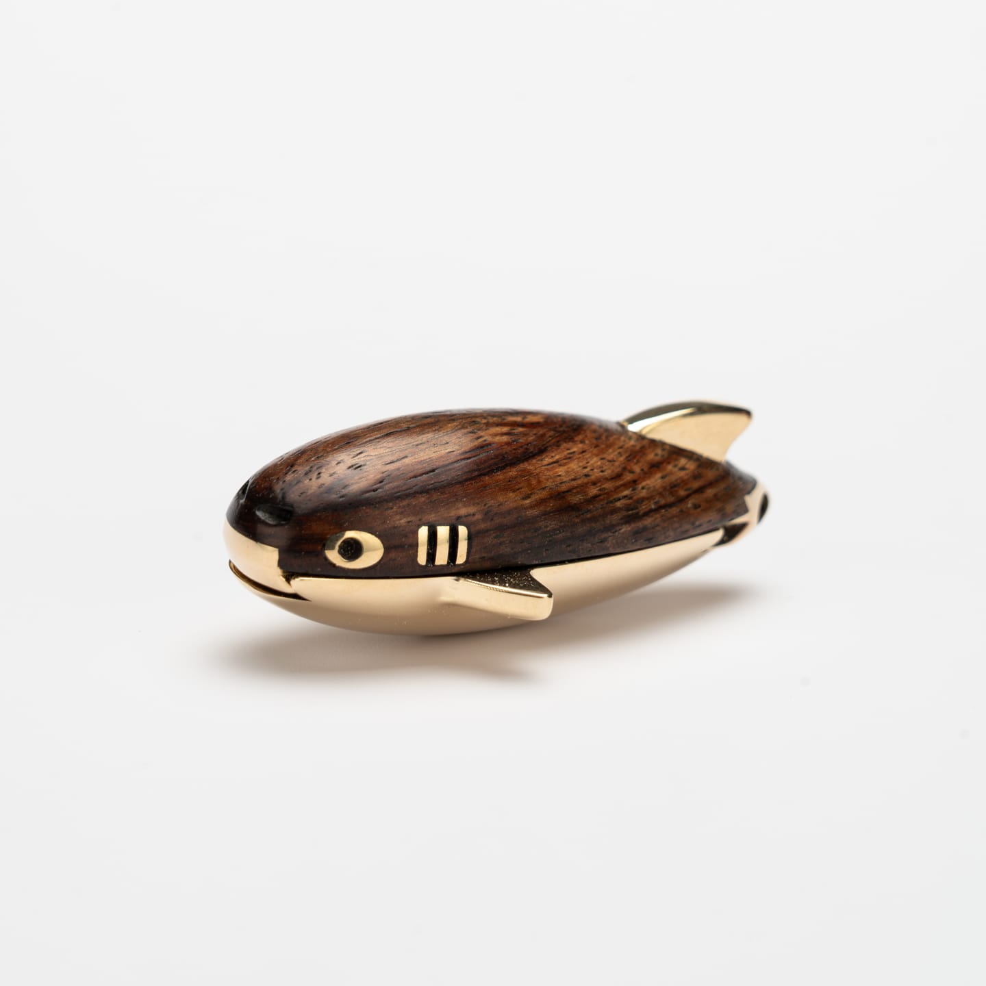 Gyroscope Toy – HF EDC Red Bean Shark | Walnut Ebony Rosewood Brass EDC Spinner