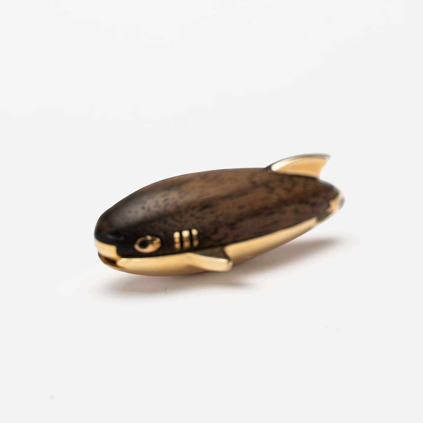 Gyroscope Toy – HF EDC Red Bean Shark | Walnut Ebony Rosewood Brass EDC Spinner