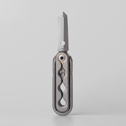 Pocket Knife EDC – Iron Triangle Scarab Sword | M390 TC4 Titanium Folding Knife Multi Tool