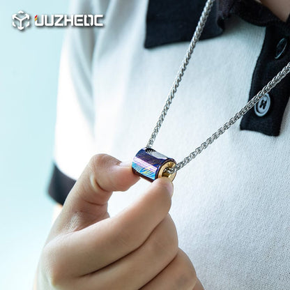 Paracord Bead EDC – JUZHE EDC Scroll | Titanium Zirconium Copper Mokuti Crystal Pendant