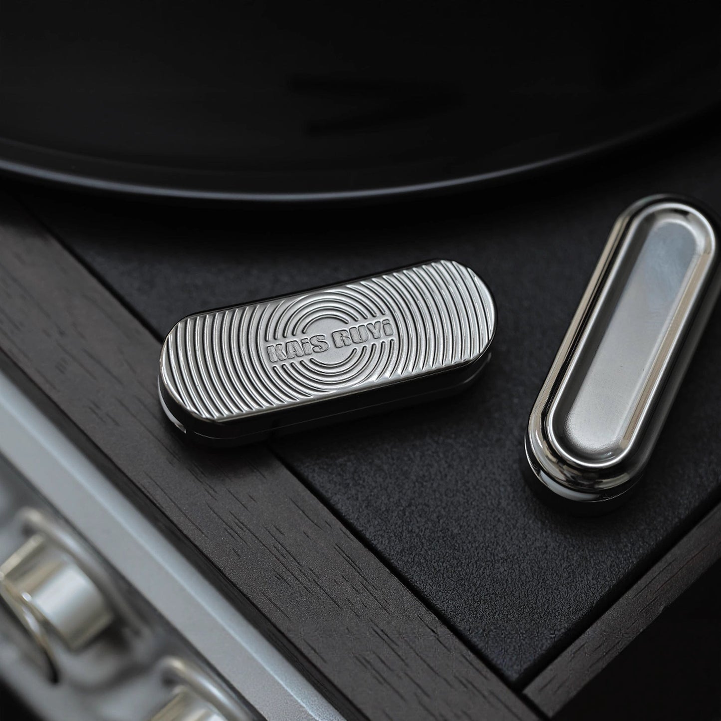 Fidget Slider – KAIS RUYI S | Stainless Steel Zirconium DLC Mokume Push Slider EDC