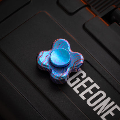 Hand Spinner – KASH EDC Kiddo Spinner | Titanium Zirconium Damascus Crystal EDC Fidget