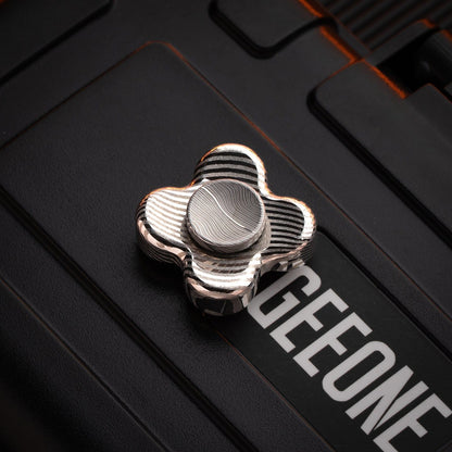 Hand Spinner – KASH EDC Kiddo Spinner | Titanium Zirconium Damascus Crystal EDC Fidget