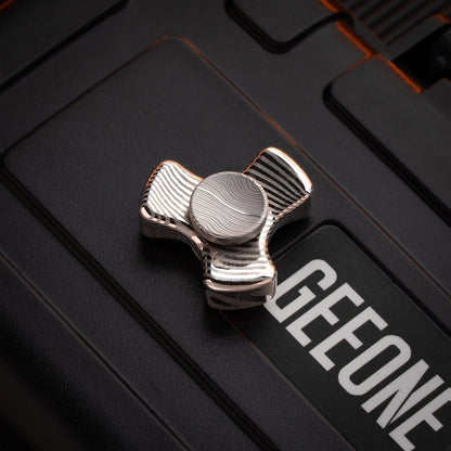 Hand Spinner – KASH EDC Kiddo Spinner | Titanium Zirconium Damascus Crystal EDC Fidget