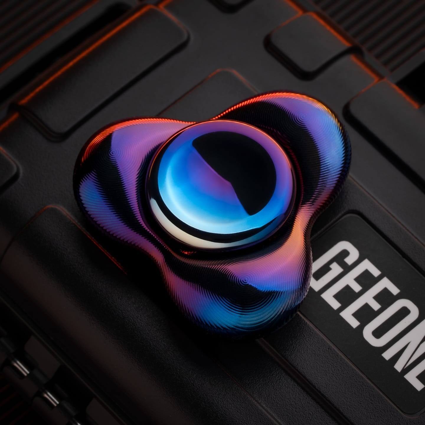 Fidget Spinner – Kinetics Tri Cell | Copper Titanium Zirconium Oil Slick EDC