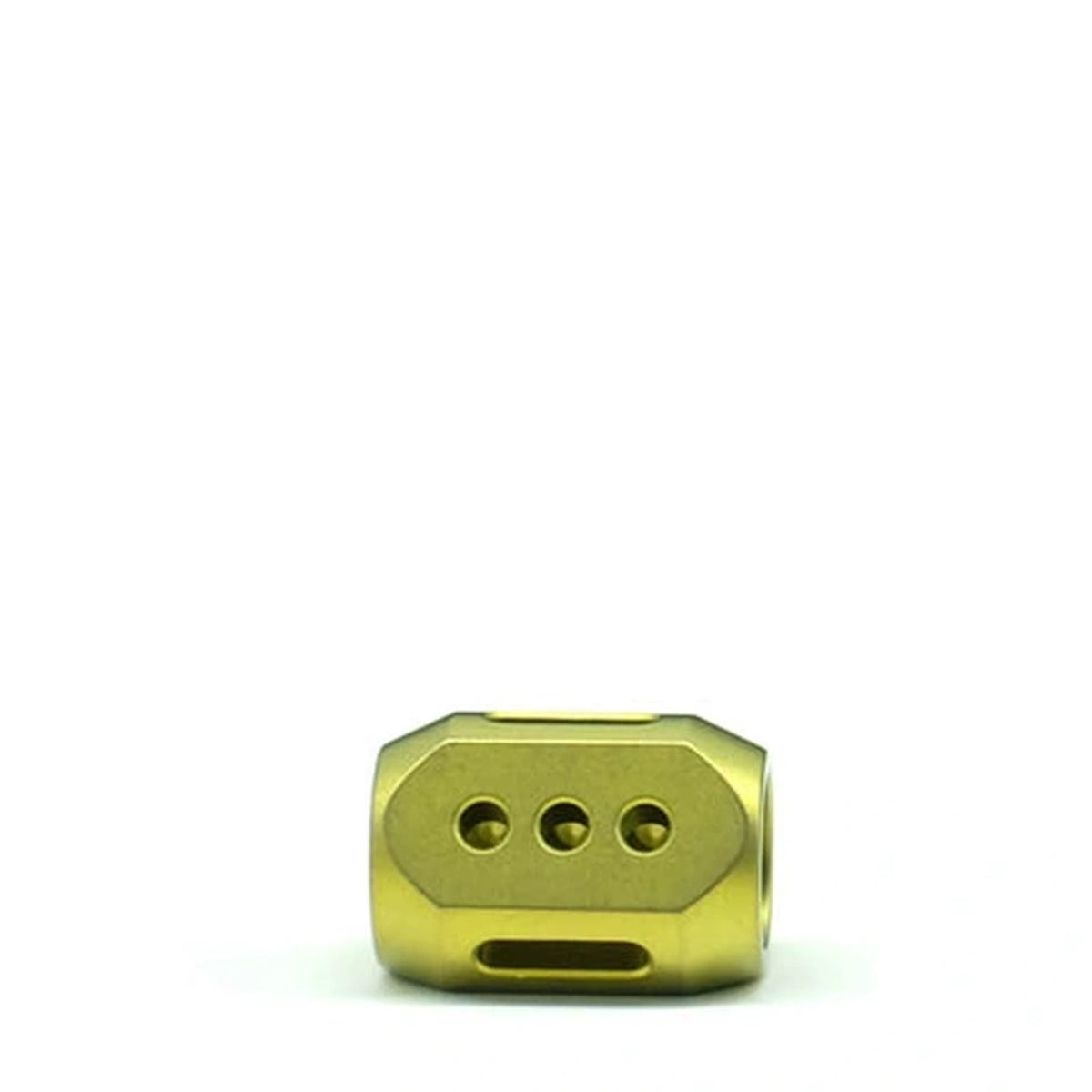 Nine-Star TC4 Titanium Lanyard Bead: apricot gold faceted bead on white (gallery view 08).