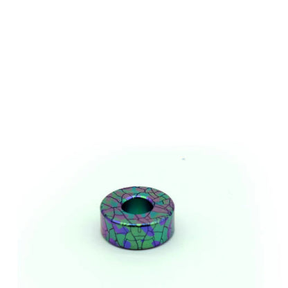Camouflage Titanium Lanyard Beads: flat round camouflage bead on white (gallery view 07).
