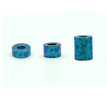 Starry Sky Titanium Lanyard Bead: flat short and long round beads compared (gallery view 05).