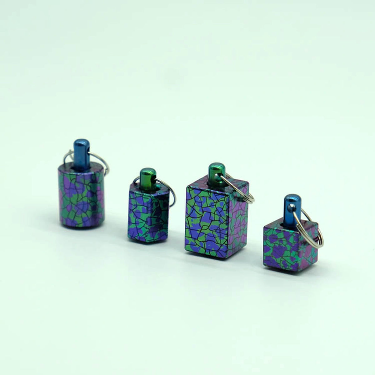 Camouflage Titanium Lanyard Beads: four center-post bead forms compared (gallery view 04).
