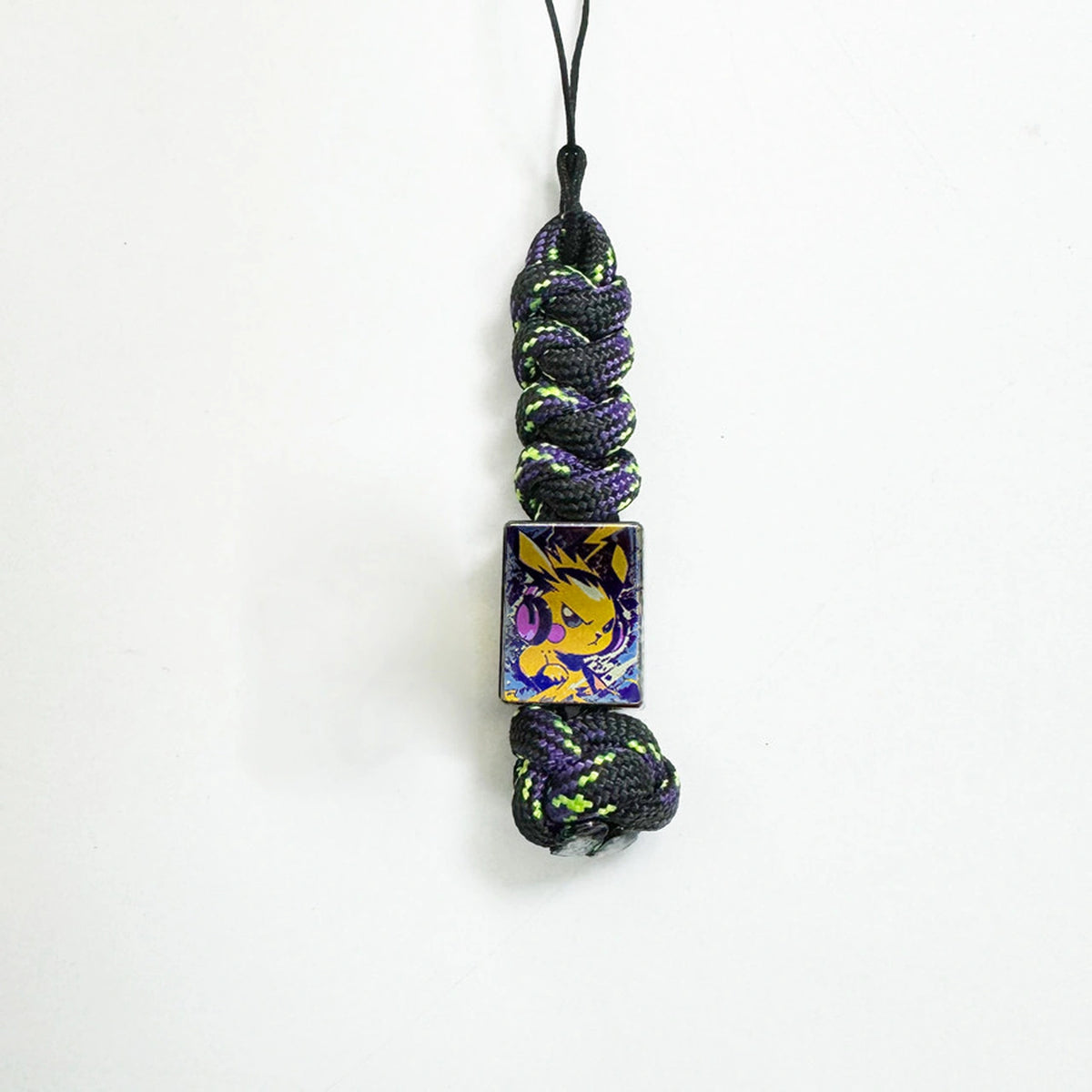 Lightning Pikachu Titanium Lanyard Beads: large character bead on dark cord (gallery view 09).
